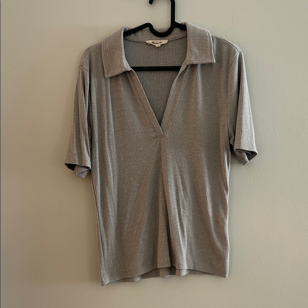 Madewell Gray Collared Tee